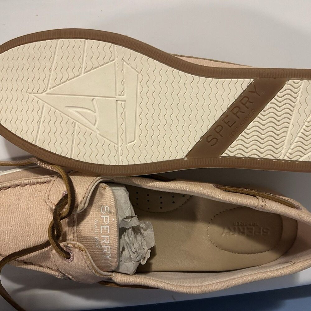 Sperry starfish eye leather canvas boat loafers shoes blush slip on classic 8 - Picture 7 of 9